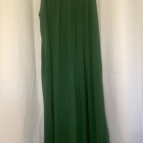 Hunter & Brown Womens Jumpsuit L Romper Wide Leg Green Baggy Pockets Hippie Boho - Picture 2 of 11